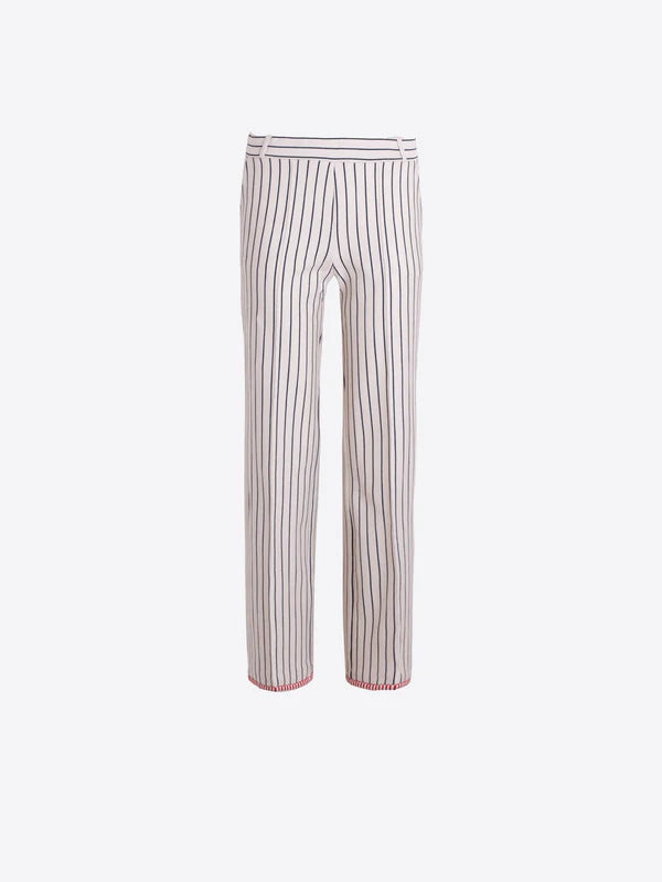 Vilagallo Striped Trousers with Red Trim