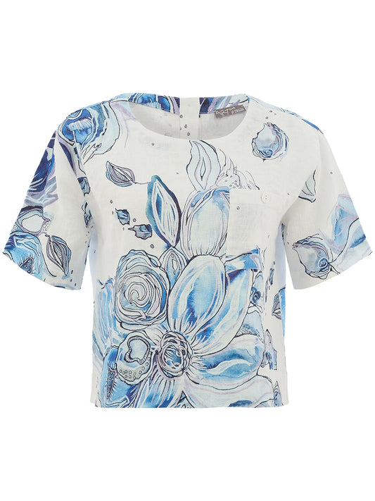 Dolcezza Amy Floral Linen Top