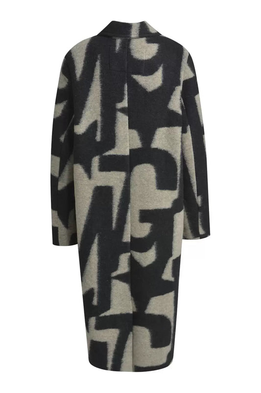 Milano Italy Black print Wool Coat
