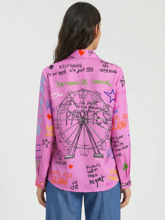 Vilagallo Noria Pink Silk Shirt