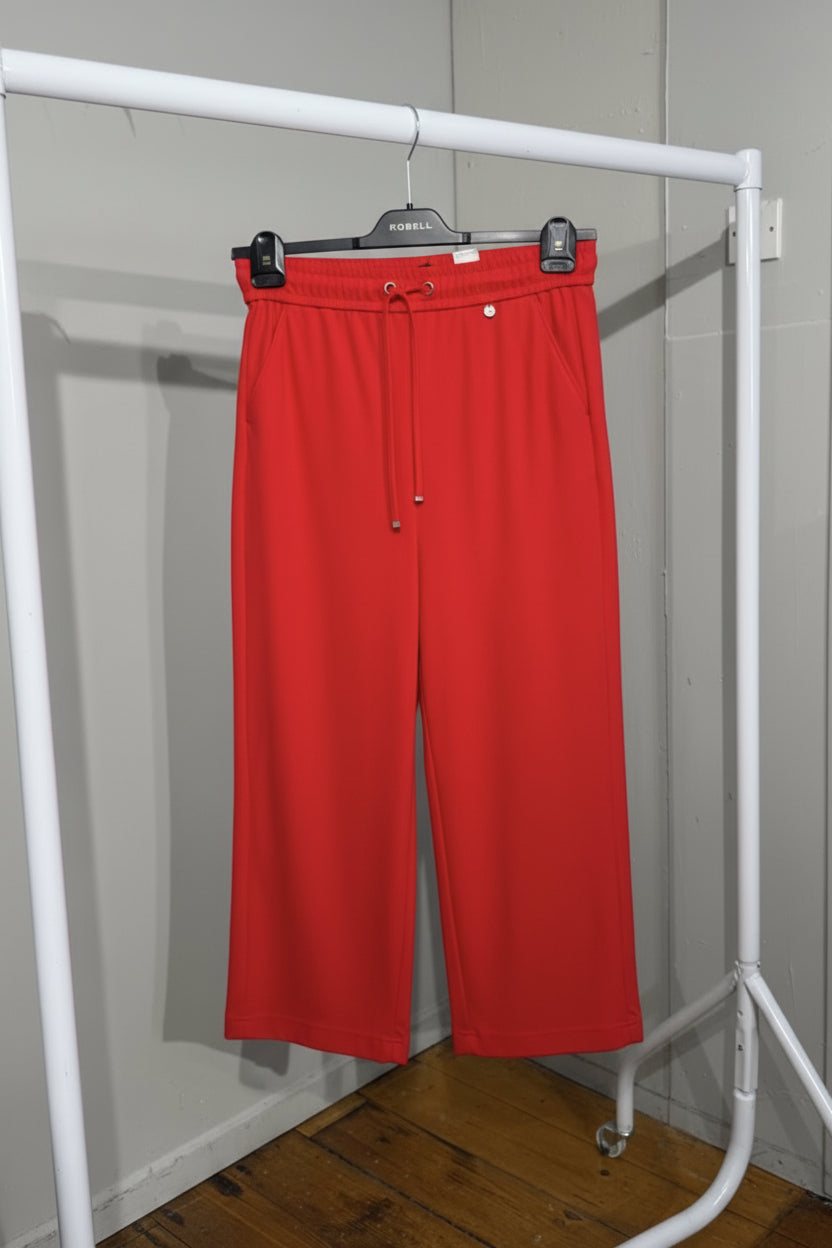 REd wide leg pants perfect for travelling and lounge wear