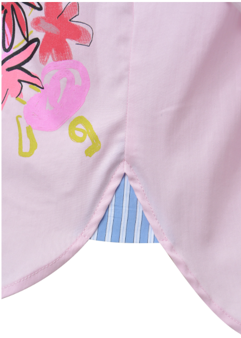 Milano Italy Oversized Rose Shirt Blouse