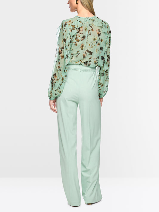 Marccain Floral Blouse with Flounces