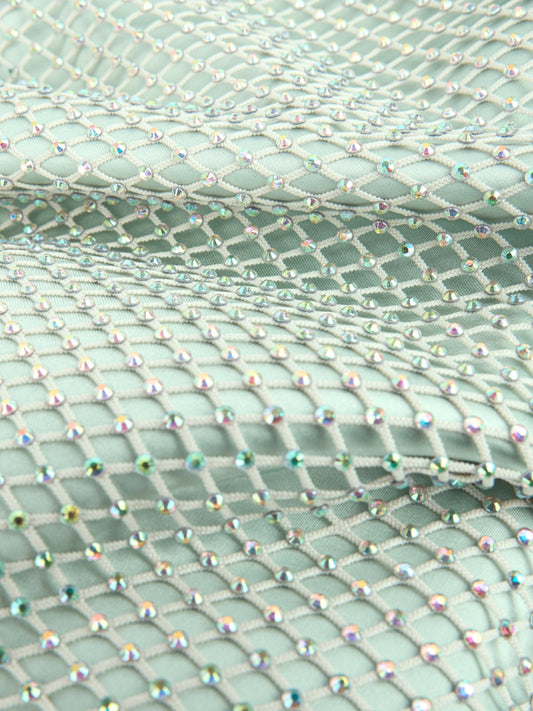 Marccain Satin clutch with crystal mesh trim