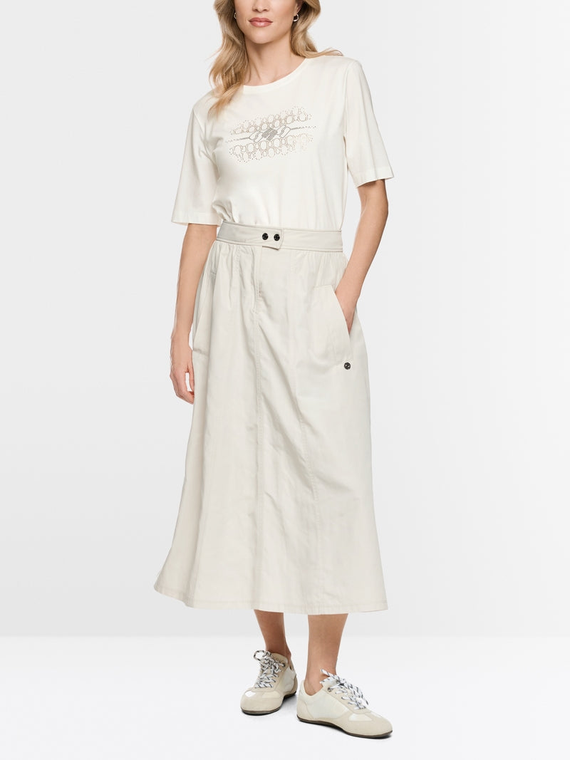 Marccain Sport Cotton T-shirt with hotfix stones