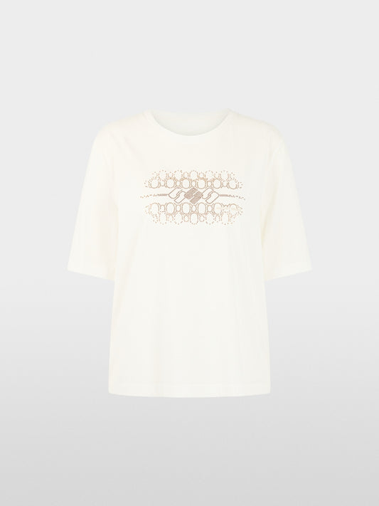 Marccain Sport Cotton T-shirt with hotfix stones