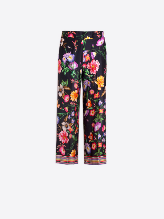 Vilagallo Black Floral Pants