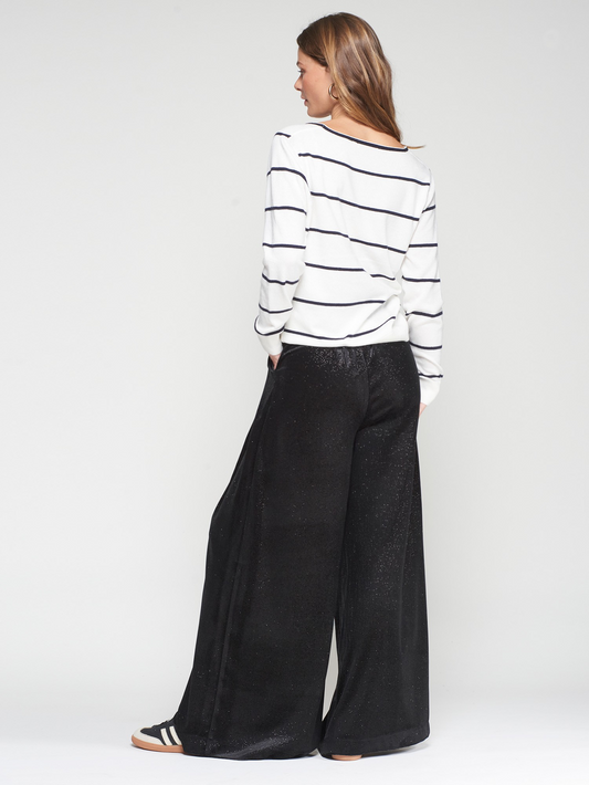 Vilagallo Black Velvet Palazzo Pants