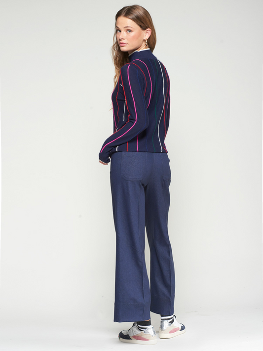 Vilagallo Blue Straight Leg Denim Trousers