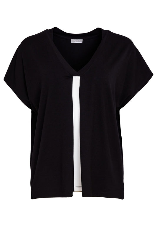 Naya Vee Neck Top With Contrast Panel