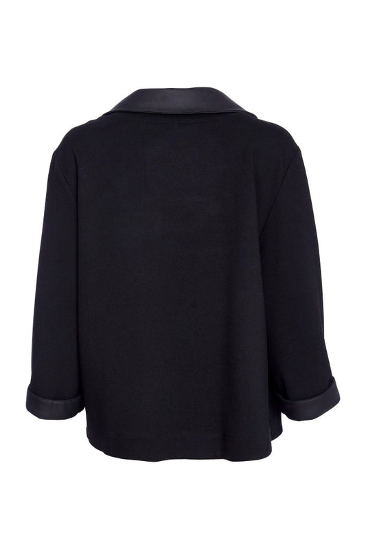 Naya Wrap Jacket With Leatherette Collar