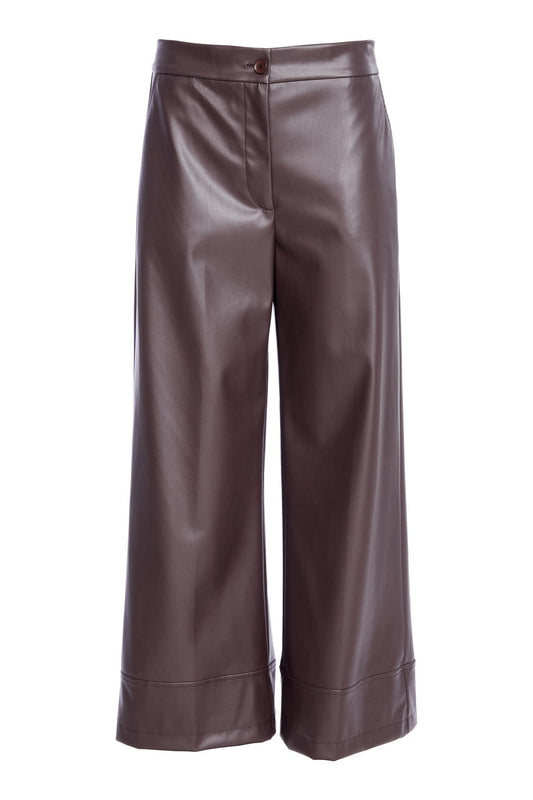 Naya Brown Faux Leather Pants