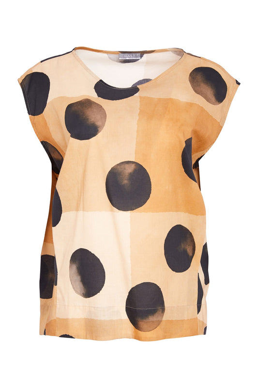 Naya black spot top with brown background