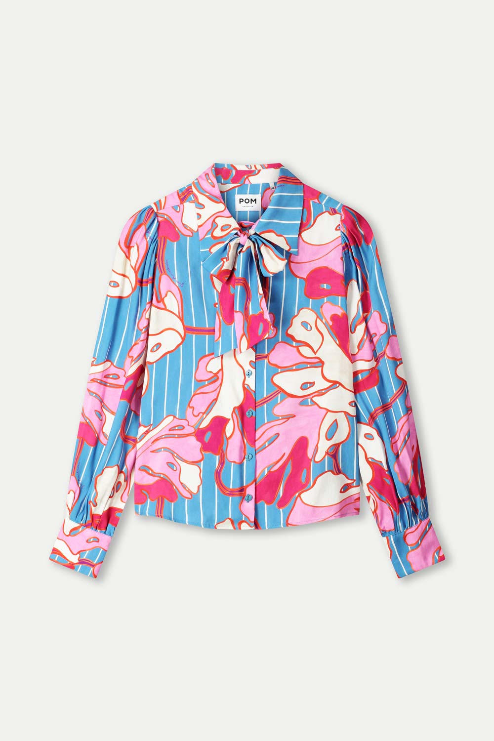 Pom Amsterdam BLOUSE - Urban Flora Stripe