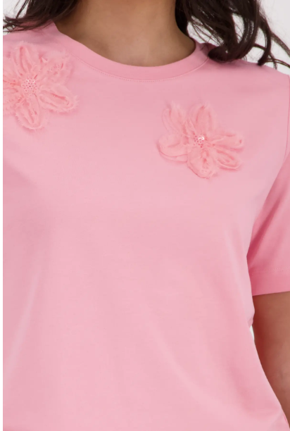 Monari T-shirt with 3D flowers