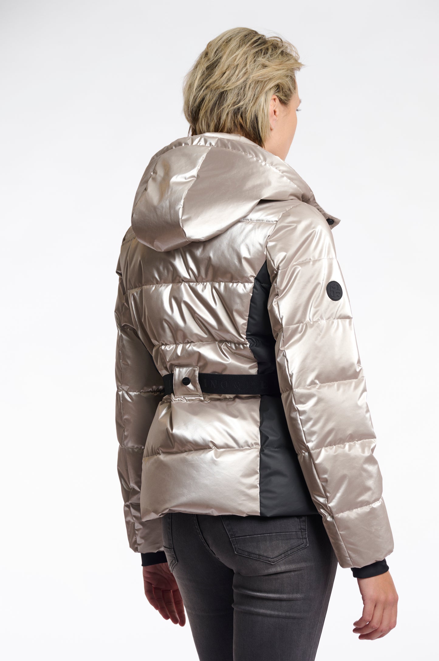 Rino And Pelle Sisel Metallic Puffer Coat - Ice Grey