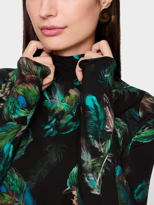 Marccain Stretch Shirt with Feather Print
