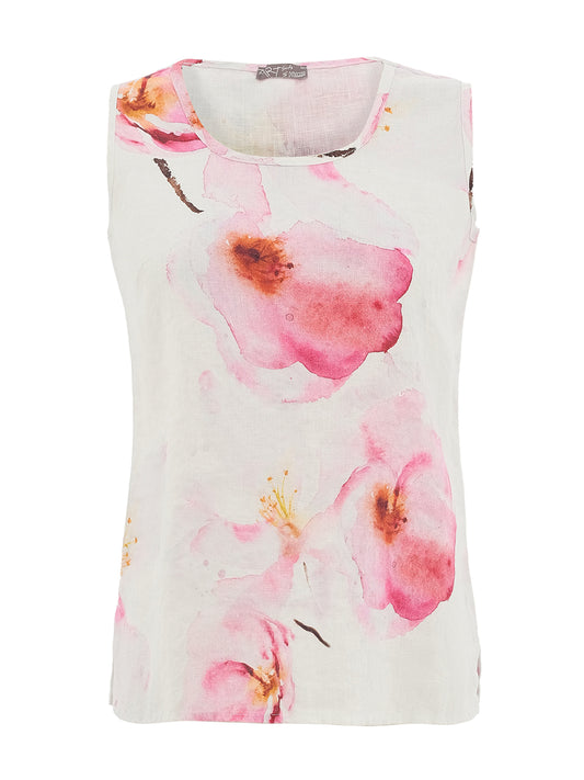 Dolcezza Kraf Linen Sleeveless Top
