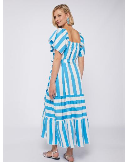 Vilagallo Palmira Dress with Turquoise Stripe