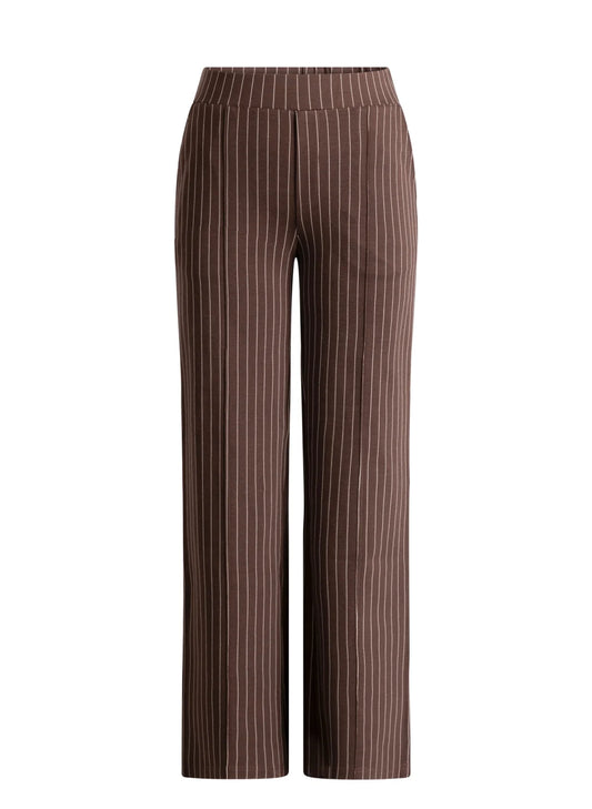 Pinstripe Pants with Elasticated Waistband
