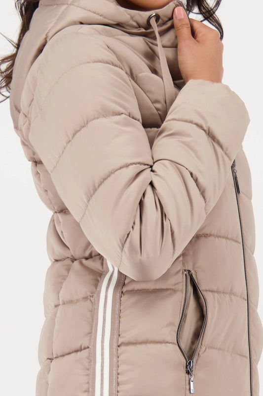 Monari Quilted Coat Wtih Stripes 809127