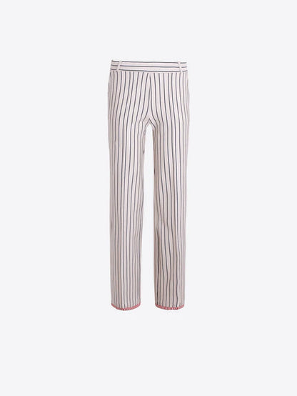 Vilagallo Striped Trousers with Red Trim