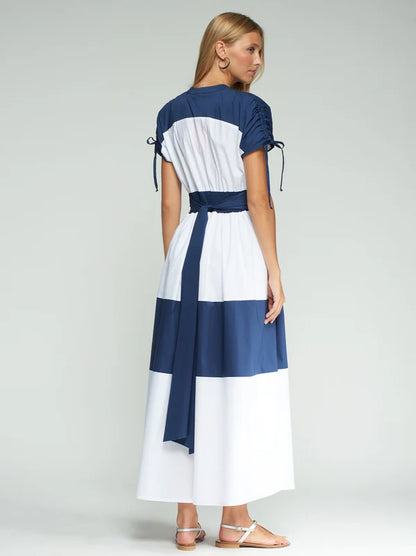 Vilagallo White and Navy Dress