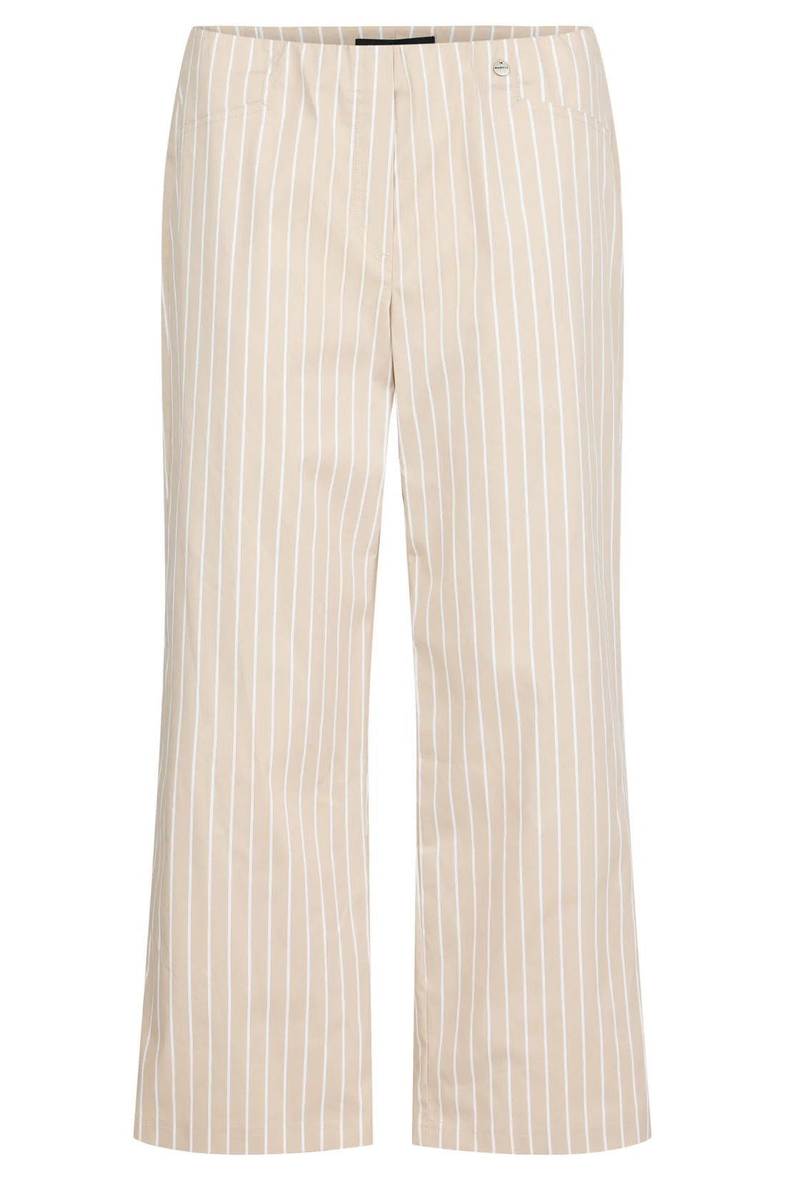 Beige striped pants on a white background