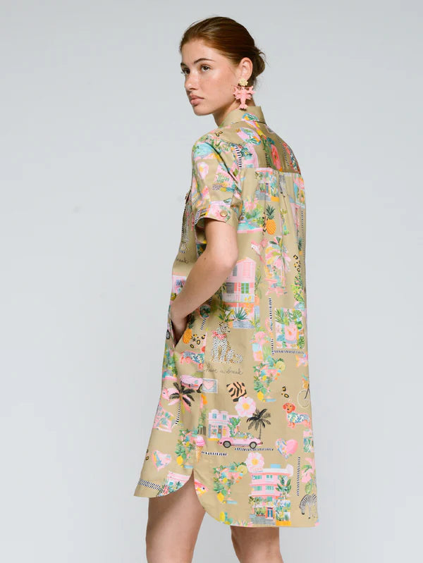 Vilagallo Print Short Dress