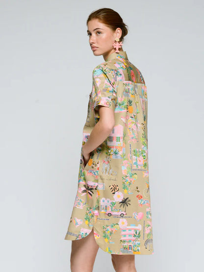 Vilagallo Print Short Dress