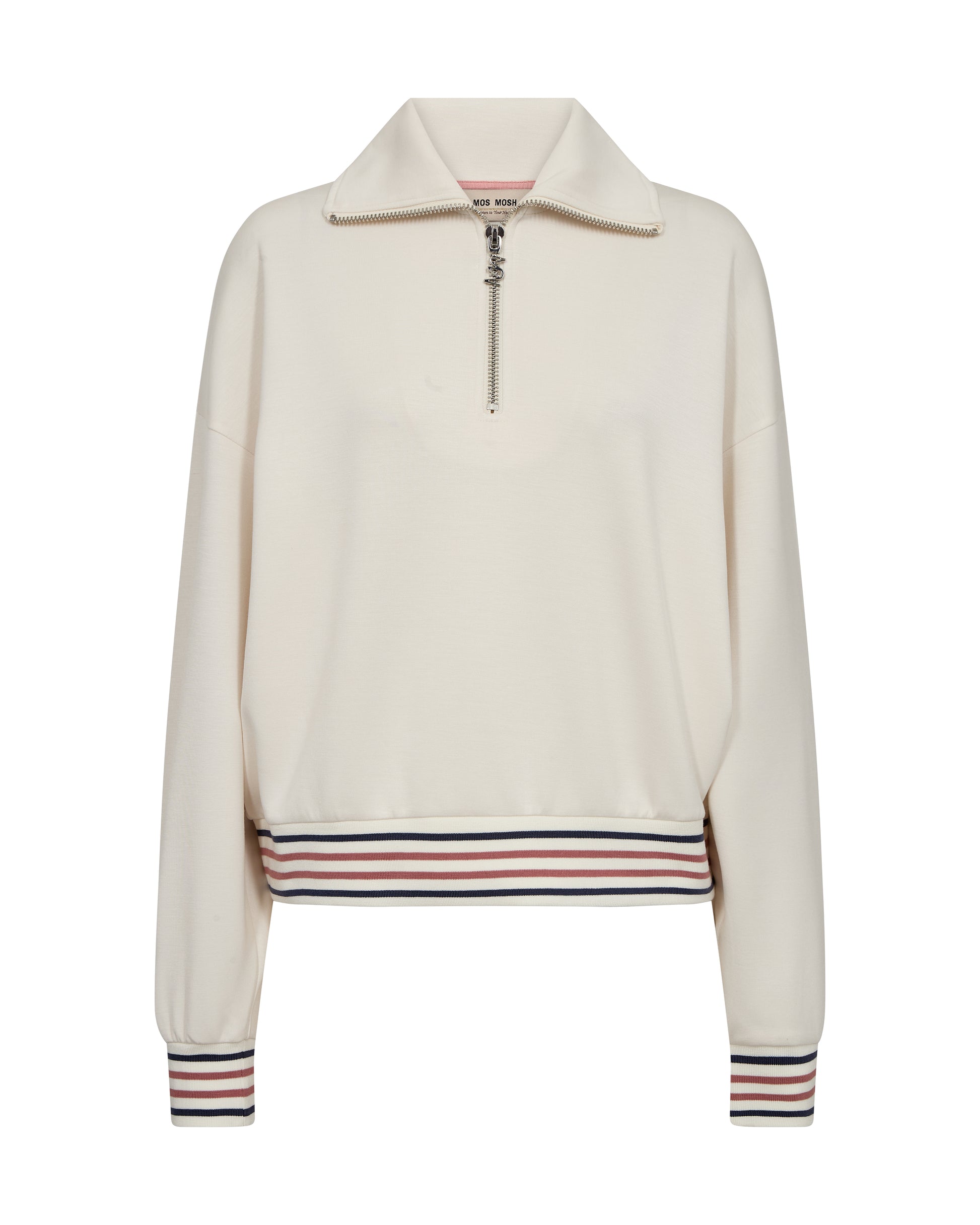 Sweatshirt with quarter zip and stripe detail 