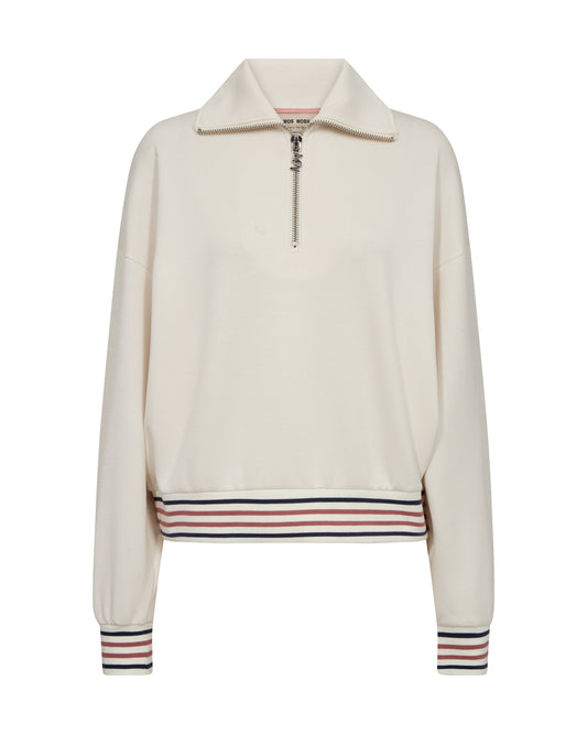 Sweatshirt with quarter zip and stripe detail 