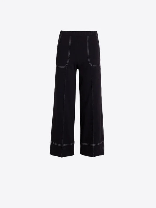 Black pants with gray accents on a white background