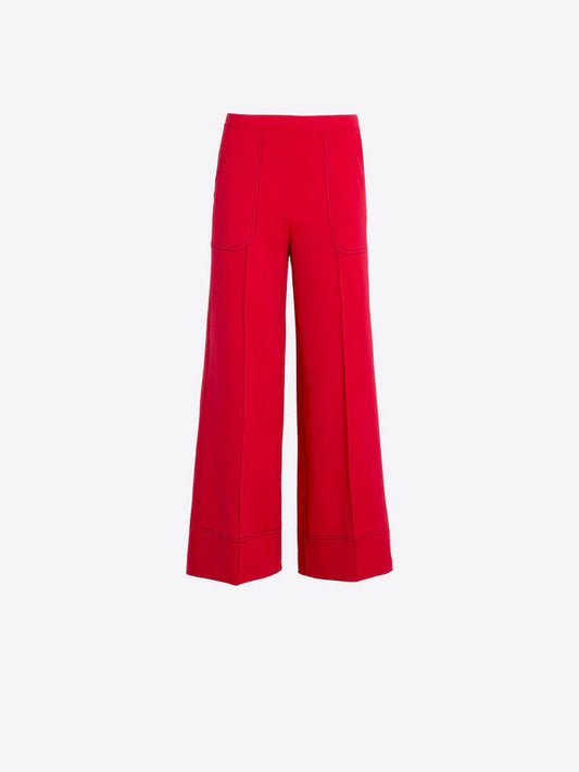 Red wide-leg pants on a white background
