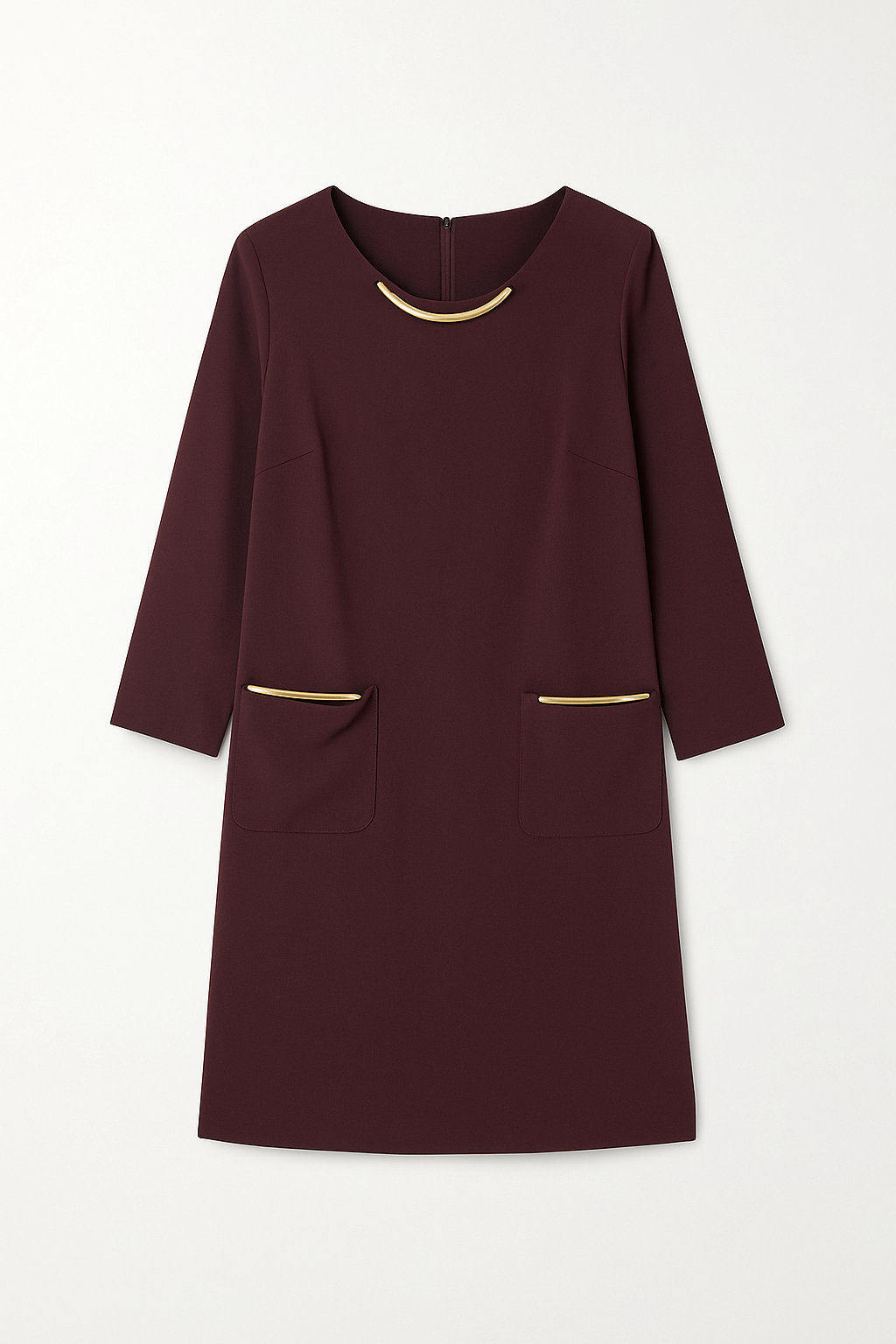 Carla Ruiz Burgundy Shift Dress