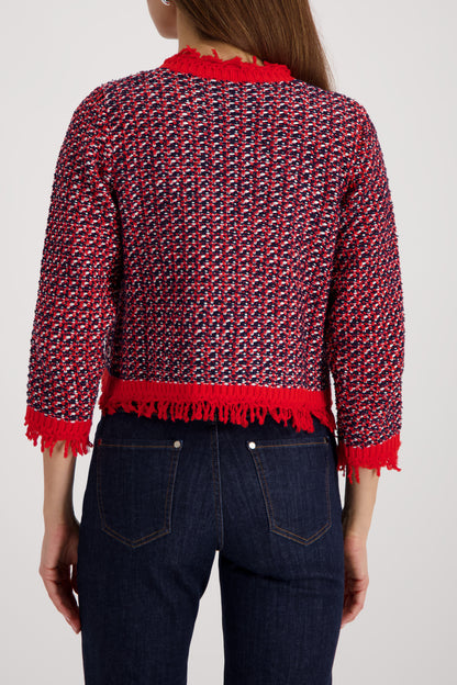 Monari Fringe Tweed Cardigan