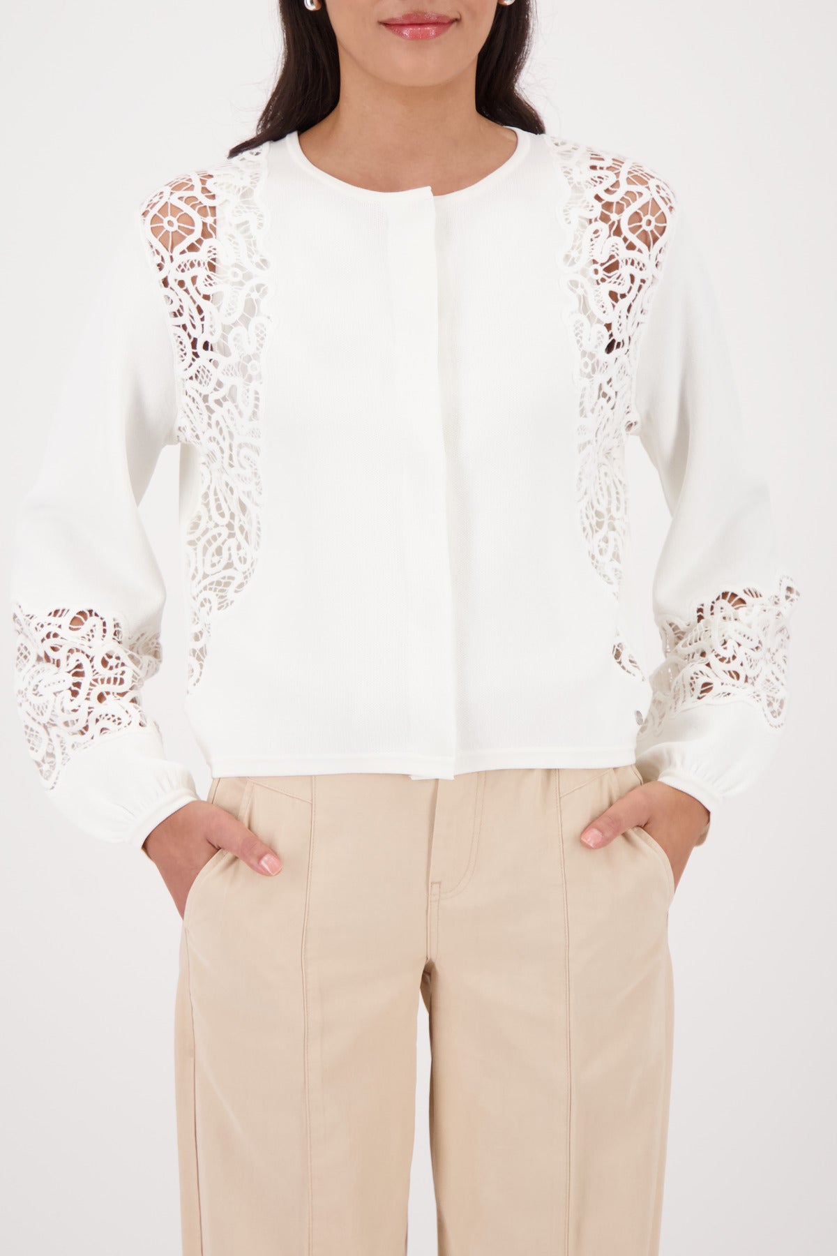 Monari Cardigan With Lace Insert