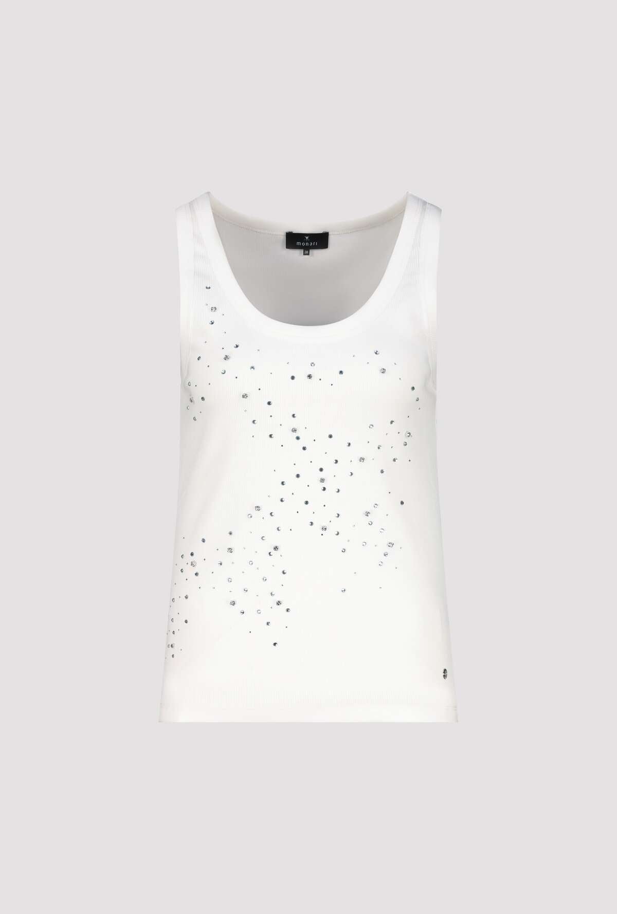 Sleeveless Top with Rhinestone Detail