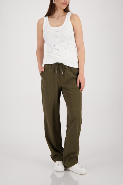 Sleeveless Top with Rhinestone Detail