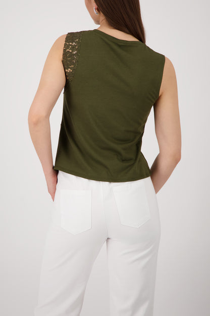 Sleeveless Top with Lace Detail