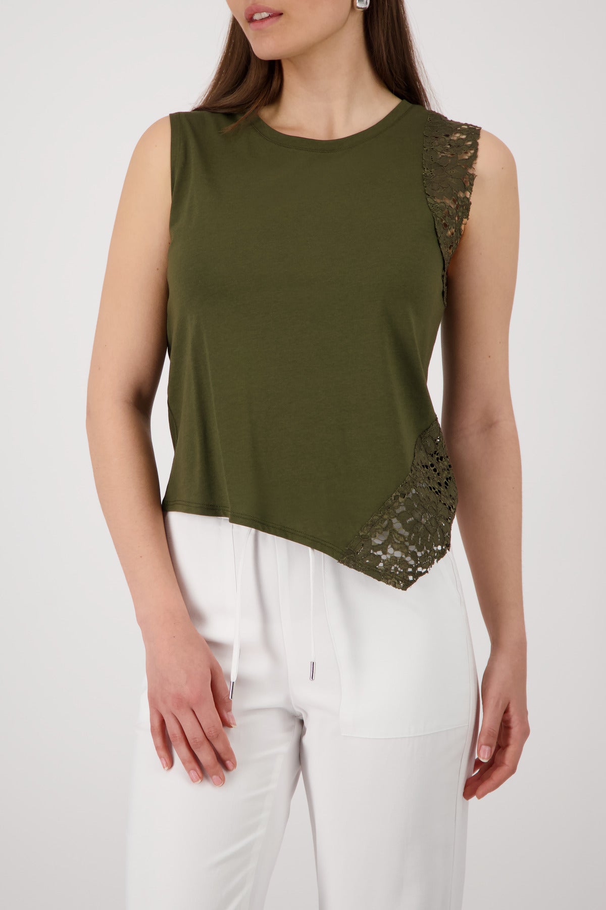 Sleeveless Top with Lace Detail