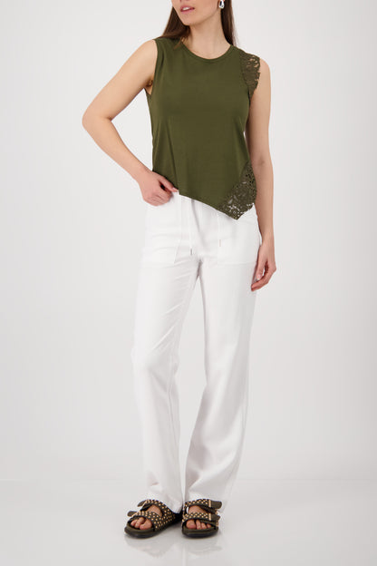 Sleeveless Top with Lace Detail