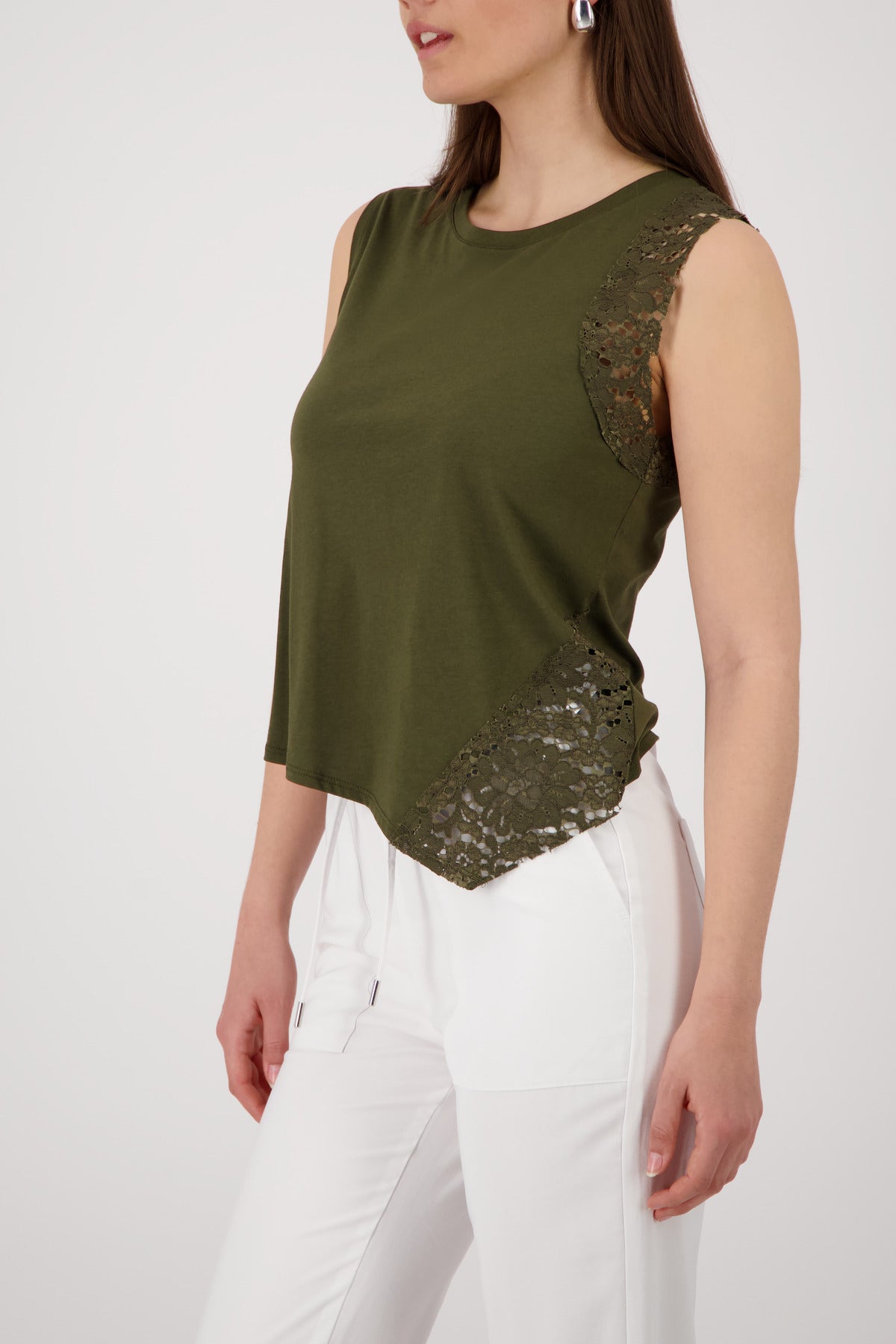 Sleeveless Top with Lace Detail