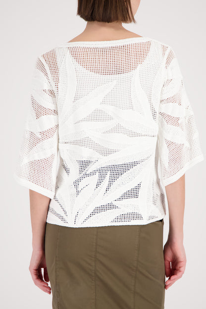 Knitted Cream Top with Cornelly Pattern