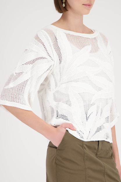 Knitted Cream Top with Cornelly Pattern