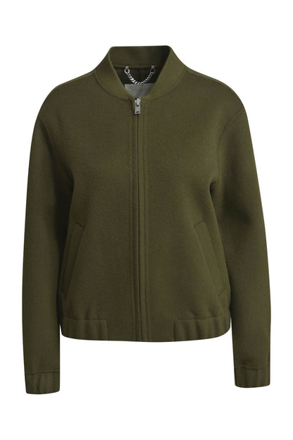 Khaki green wool short jacket 