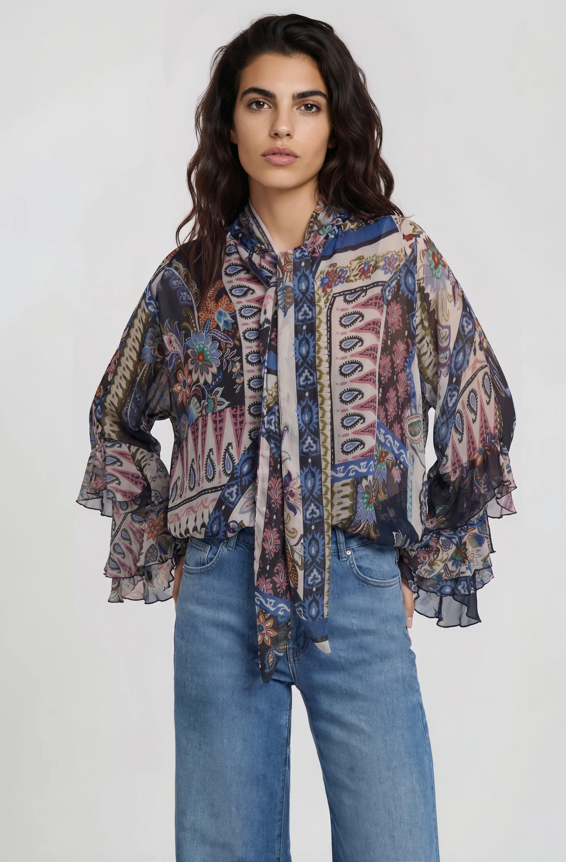 Milano Italy Bow Tie Blouse