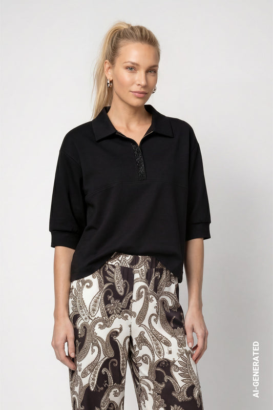 Sweatshirt with rhinestones