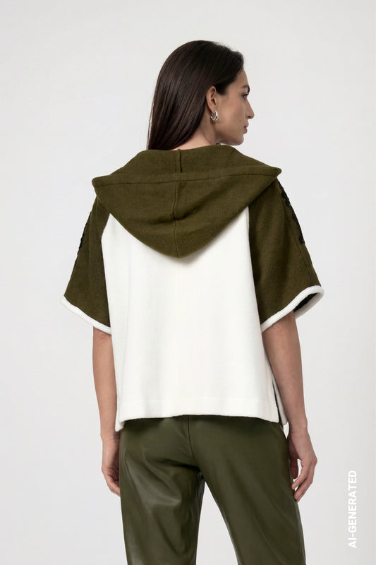 Monari Knitted Cape With Lace