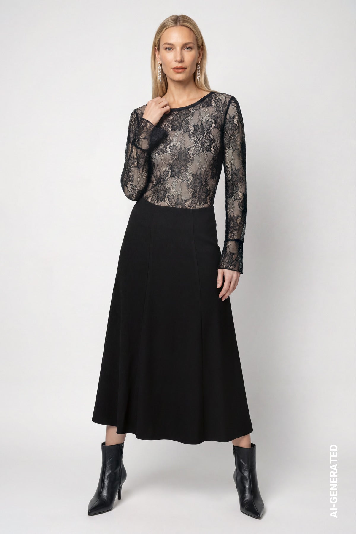 Monari midi skirt with wool look